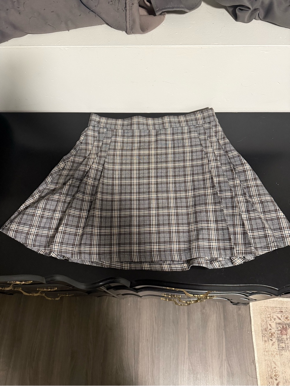 Garage Plaid Pleated Skirt